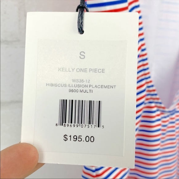 Onia Kelly Hibiscus Stripe Printed Swimsuit Size Small - Picture 9 of 9